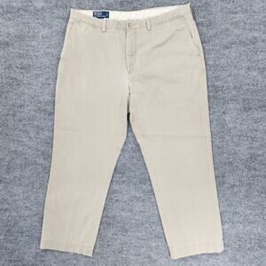 Polo Ralph Lauren Pants Mens 38x29 Beige Preston Chino Flat Front Casual Preppy